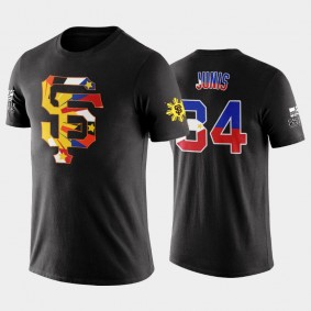 Giants 2022 Filipino Heritage Night Jakob Junis Black T-Shirt