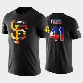 Giants 2022 Filipino Heritage Night Wilmer Flores Black T-Shirt