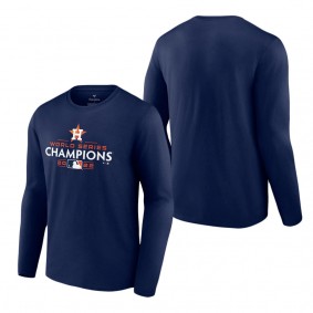Men's Houston Astros Navy 2022 World Series Champions Logo Long Sleeve T-Shirt