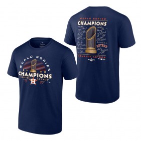 Men's Houston Astros Navy 2022 World Series Champions Signature Roster T-Shirt