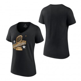 Women's Houston Astros Black 2022 World Series Champions Parade V-Neck T-Shirt