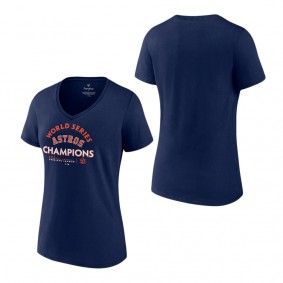 Women's Houston Astros Navy 2022 World Series Champions Franchise Guys V-Neck T-Shirt