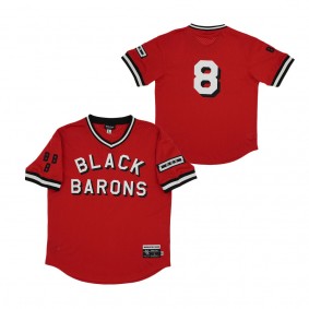 #8 Birmingham Barons Rings & Crwns Mesh Replica V-Neck Jersey Red