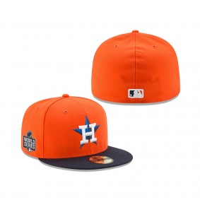 Astros Orange Navy 2021 World Series Bound Alternate Sidepatch 59FIFTY Fitted Hat
