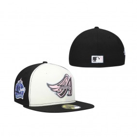 Los Angeles Angels 40th Anniversary Pink Undervisor 59FIFTY Fitted Cap Cream Black