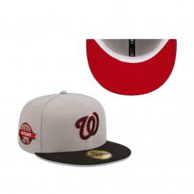 Nationals 10th Anniversary Red Undervisor 59FIFTY Fitted Hat Gray Black