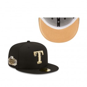Rangers 2011 World Series Metallic Gold Undervisor 59FIFTY Fitted Hat Black