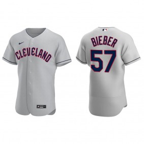Cleveland Guardians Shane Bieber 2022 Authentic Gray Jersey