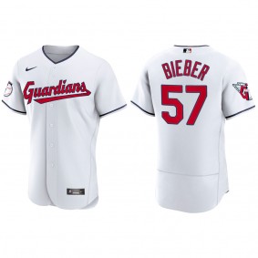 Cleveland Guardians Shane Bieber 2022 Authentic White Jersey