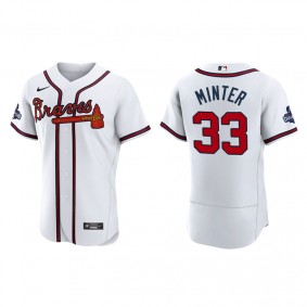 A.J. Minter Atlanta Braves White 2021 World Series Champions Authentic Jersey