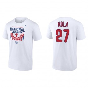 Aaron Nola Philadelphia Phillies White 2022 National League Champions Locker Room T-Shirt