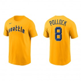 AJ Pollock Seattle Mariners Gold 2023 City Connect Wordmark T-Shirt