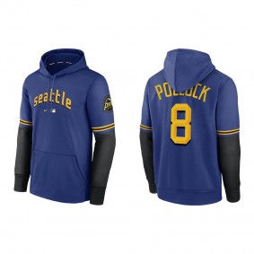 AJ Pollock Seattle Mariners Royal 2023 City Connect Pregame Performance Pullover Hoodie