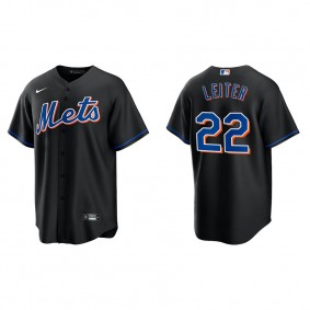 Al Leiter Men's New York Mets Nike Black Alternate Replica Jersey