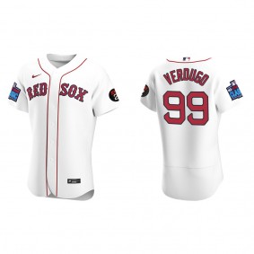 Alex Verdugo Boston Red Sox White 2022 Little League Classic Authentic Jersey