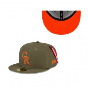 Alpha Industries X Colorado Rockies Green 59FIFTY Fitted Hat