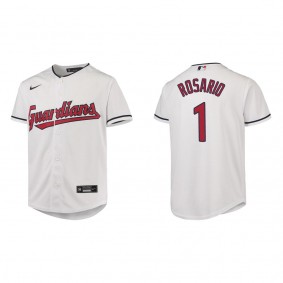 Amed Rosario Youth Cleveland Guardians White Home Replica Jersey