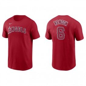 Men's Los Angeles Angels Anthony Rendon Red Name & Number Nike T-Shirt