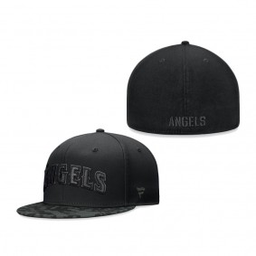 Los Angeles Angels Fanatics Branded Camo Brim Fitted Hat Black