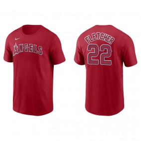 Men's Los Angeles Angels David Fletcher Red Name & Number Nike T-Shirt