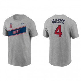 Men's Los Angeles Angels Jose Iglesias Gray 2021 Little League Classic Wordmark T-Shirt
