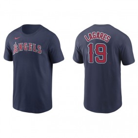 Men's Los Angeles Angels Juan Lagares Navy Name & Number Nike T-Shirt