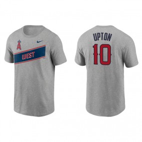 Men's Los Angeles Angels Justin Upton Gray 2021 Little League Classic Wordmark T-Shirt