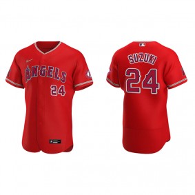 Men's Los Angeles Angels Kurt Suzuki Red Authentic Jersey
