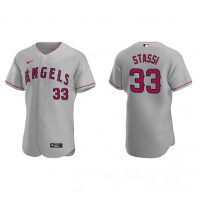 Men's Los Angeles Angels Max Stassi Gray Authentic Road Jersey