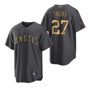 Mike Trout Angels Charcoal 2022 MLB All-Star Game Replica Jersey