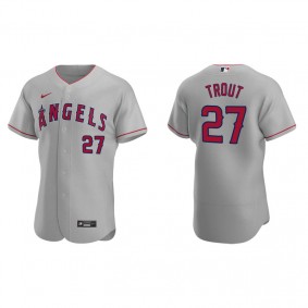 Men's Los Angeles Angels Mike Trout Gray Authentic Road Jersey