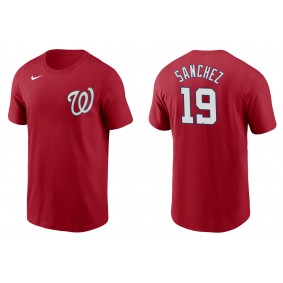 Men's Washington Nationals Anibal Sanchez Red Name & Number T-Shirt