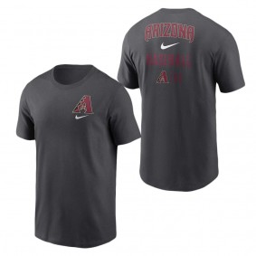 Men's Arizona Diamondbacks Nike Charcoal Logo Sketch Bar T-Shirt