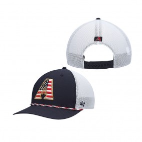 Men's Arizona Diamondbacks Navy White Flag Fill Trucker Snapback Hat