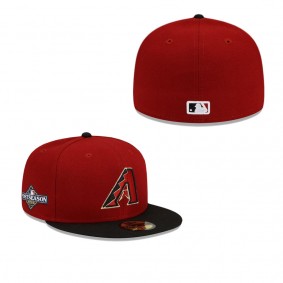 Men's Arizona Diamondbacks Red 2023 Postseason Side Patch 59FIFTY Fitted Hat