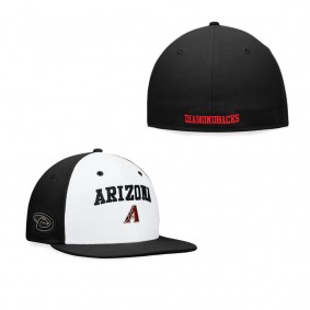 Men's Arizona Diamondbacks White Black Iconic Color Blocked Fitted Hat