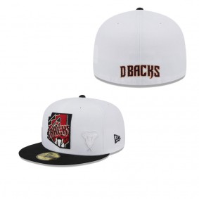 Men's Arizona Diamondbacks White Black State 59FIFTY Fitted Hat