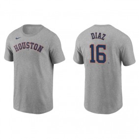 Men's Houston Astros Aledmys Diaz Gray Name & Number Nike T-Shirt