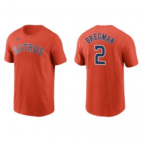 Men's Houston Astros Alex Bregman Orange Name & Number Nike T-Shirt