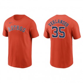 Men's Houston Astros Justin Verlander Orange Name & Number Nike T-Shirt