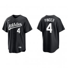 Men's Oakland Athletics Chad Pinder Black White Replica Official Jersey