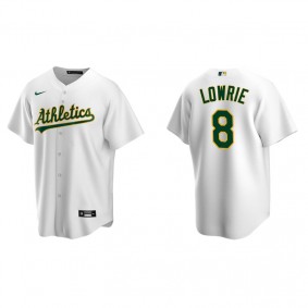 Men's Oakland Athletics Jed Lowrie White Replica Home Jersey