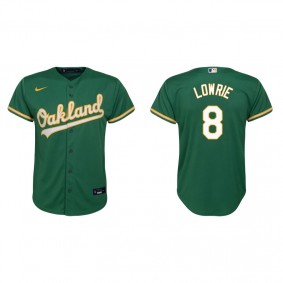 Youth Oakland Athletics Jed Lowrie Kelly Green Replica Alternate Jersey