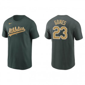 Men's Oakland Athletics Yan Gomes Green Name & Number Nike T-Shirt