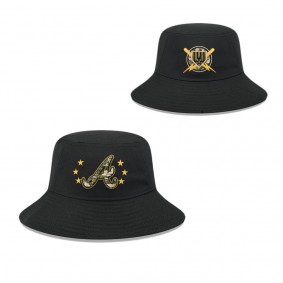 Men's Atlanta Braves Black 2024 Armed Forces Day Bucket Hat