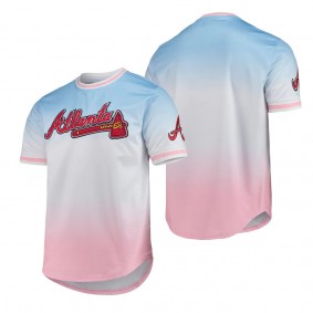 Men's Atlanta Braves Pro Standard Blue Pink Ombre T-Shirt