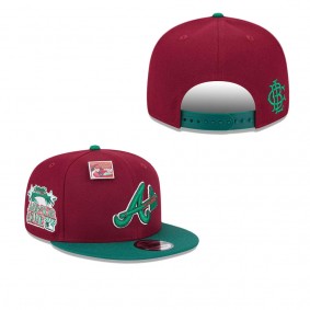Men's Atlanta Braves Cardinal Green Strawberry Big League Chew Flavor Pack 9FIFTY Snapback Hat