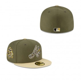 Atlanta Braves Just Caps Ivory Visor 59FIFTY Fitted Hat