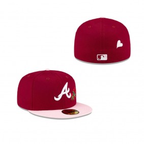 Atlanta Braves Just Caps Rose Flower 59FIFTY Fitted Hat
