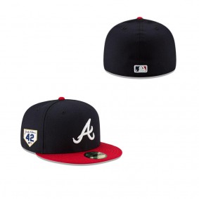 Men's Atlanta Braves Navy Red 2023 Jackie Robinson Day 59FIFTY Fitted Hat